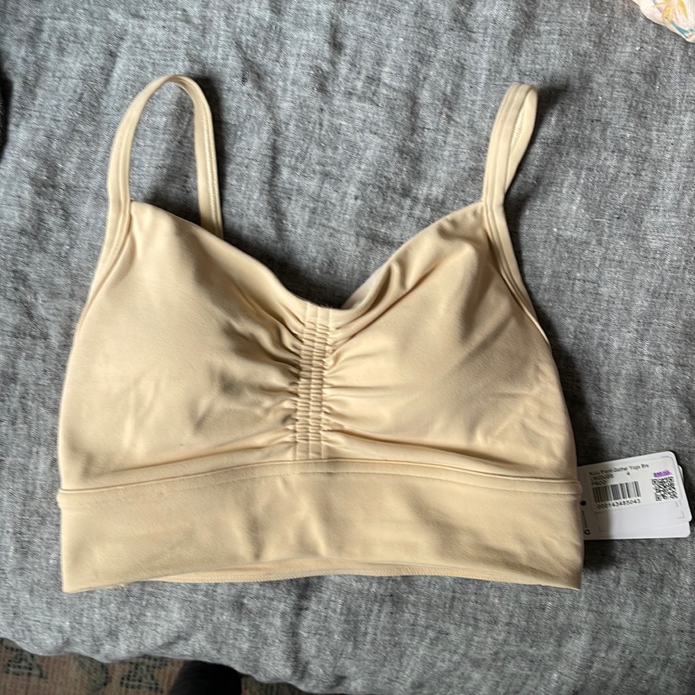Nulu front-gather yoga bra size 4 NWT